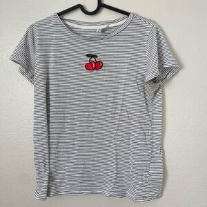 H&M Black and White Striped Tee